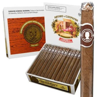 Antonio y Cleopatra Grenadiers Natural Dark 30 CIGARS cigar listing