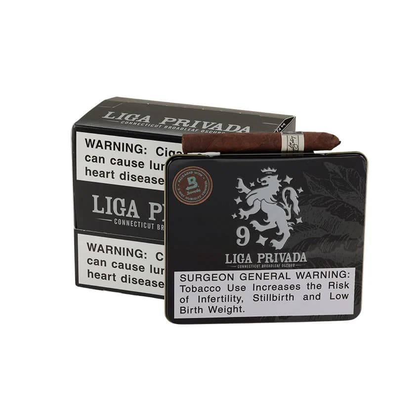 Liga Privada No.9 Coronets tin of 10 Maduro cigar listing