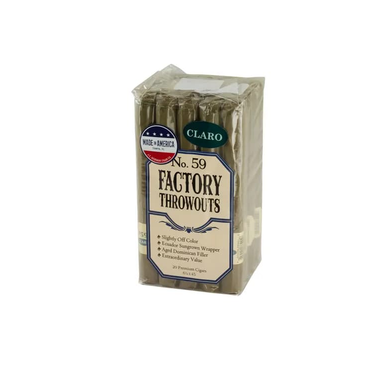 Factory Throwouts No. 59 Claro cigar listing
