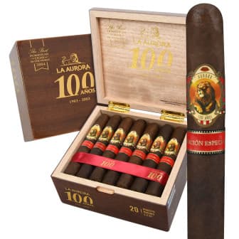 La Aurora 100 Anos Connecticut Broadleaf Maduro Robusto Especiales 5 Pack cigar listing