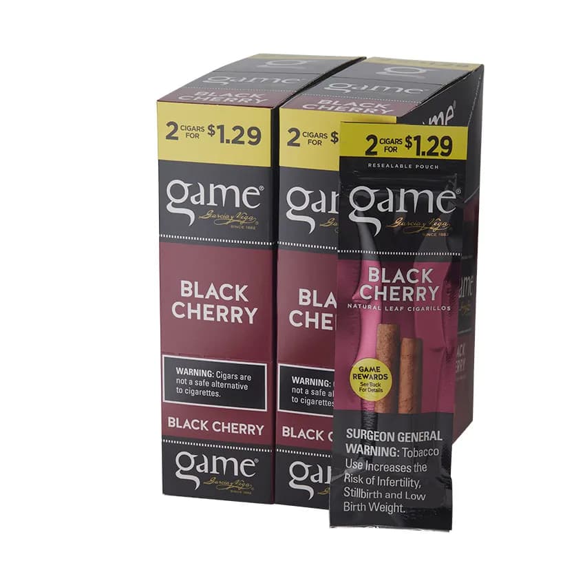 Garcia y Vega Game Cigarillos 2 for $1.29 Black Cherry Maduro cigar listing