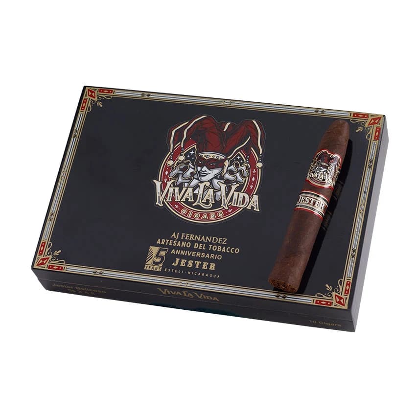 Viva La Vida 5th Anniversary Jester Flat Round Belicoso Maduro cigar listing